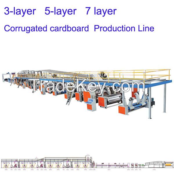 3-layer 5-layer 7-layer Corrugated Cardboard Production Line