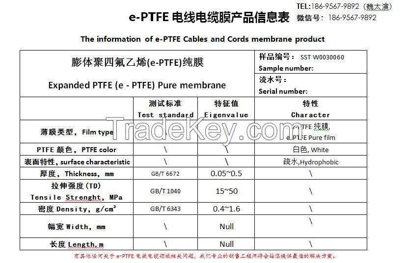 e-PTFE membrane cable tape