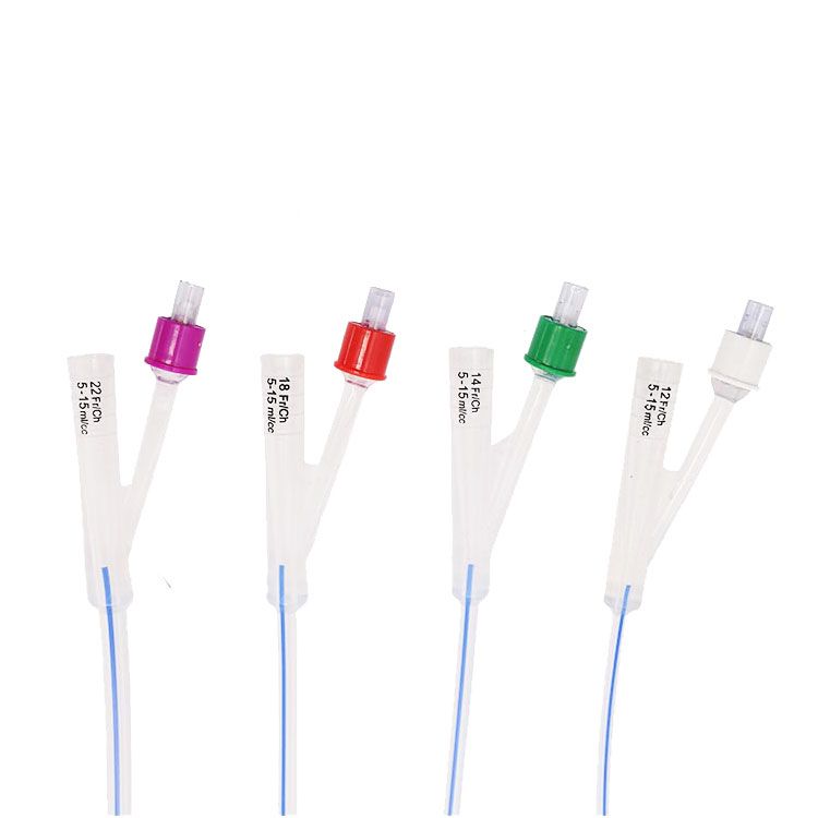 manufacture Foley catheter 100% silicone 2 way ballon urine catheter