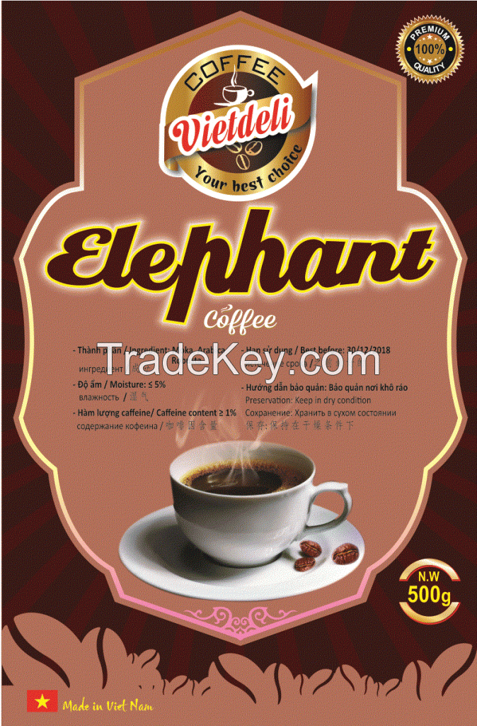 Sell ELEPHANT ROASTED COFFEE BEANS - Viet Deli Coffee Co., Ltd