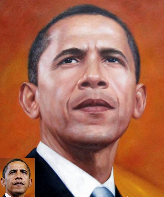 Custom Portrait Oil Paintings From Photos -Barack Obama Portrait