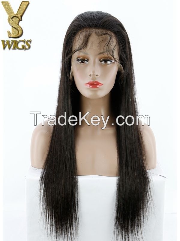 YSwigs Pre Plucked Silky Straight Human Hair 360 Lace Wigs for Black Women