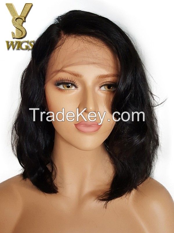 YSwigs Hot Selling Wavy Short Bob Style Human Hair Lace Front Wigs