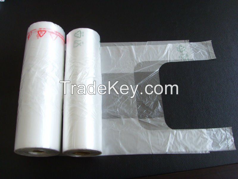 Viet Nam manufature, Cheap HDPE/LDPE T-shirt plastic bag on roll