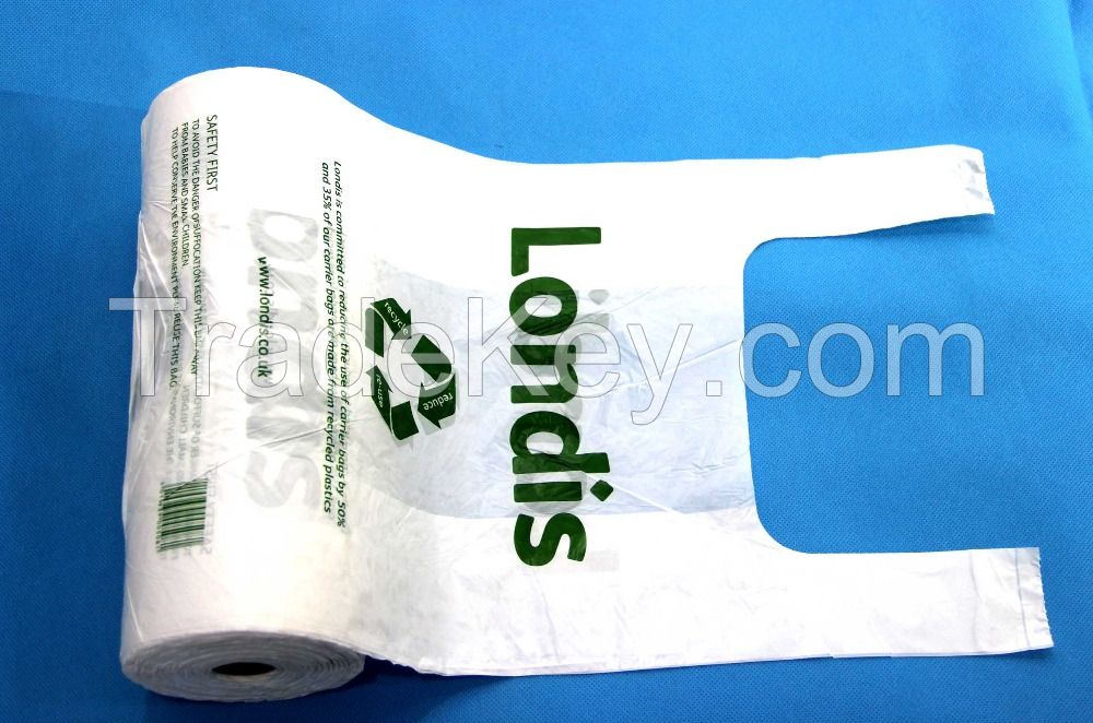 Viet Nam manufature, Cheap HDPE/LDPE T-shirt plastic bag on roll