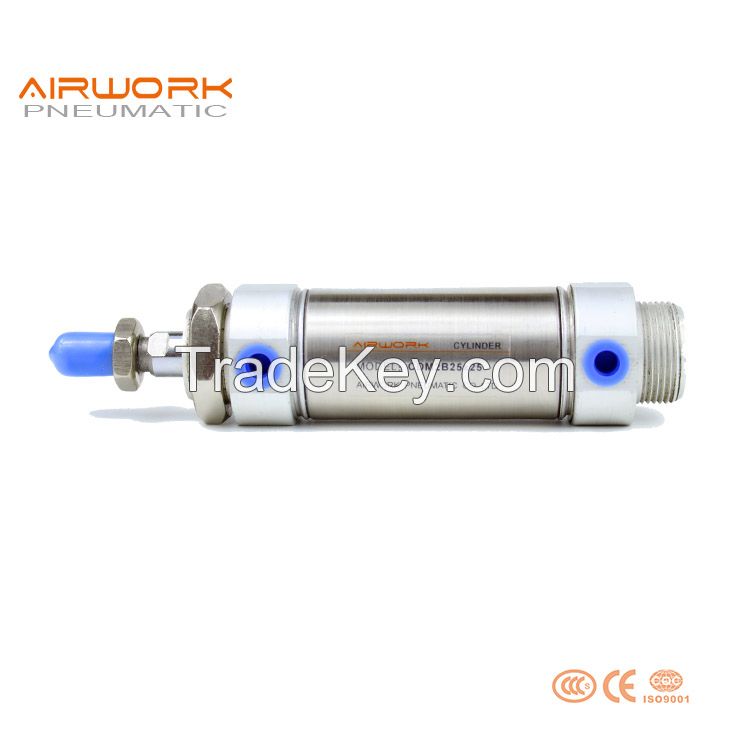 CM2 Pneumaric Stainless Steel Small Mini Air Cylinder Adjustable Stroke Round type