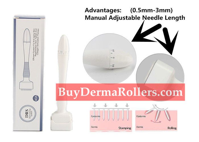 DRS Adjustable 140 Pins Stamp Derma Microneedle Roller Anti-Aging Therapy 0.5-3MM