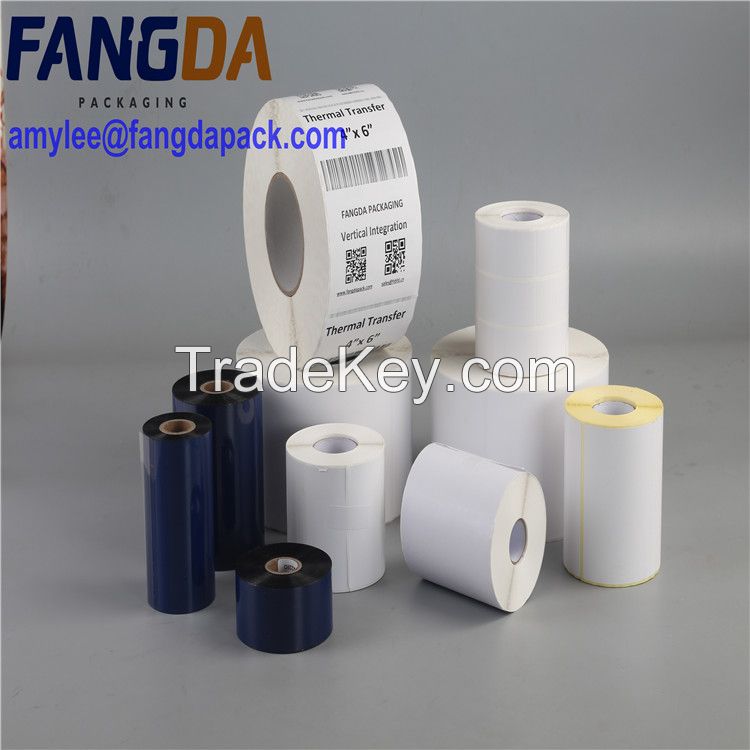 white plai water proof thermal transfer label roll