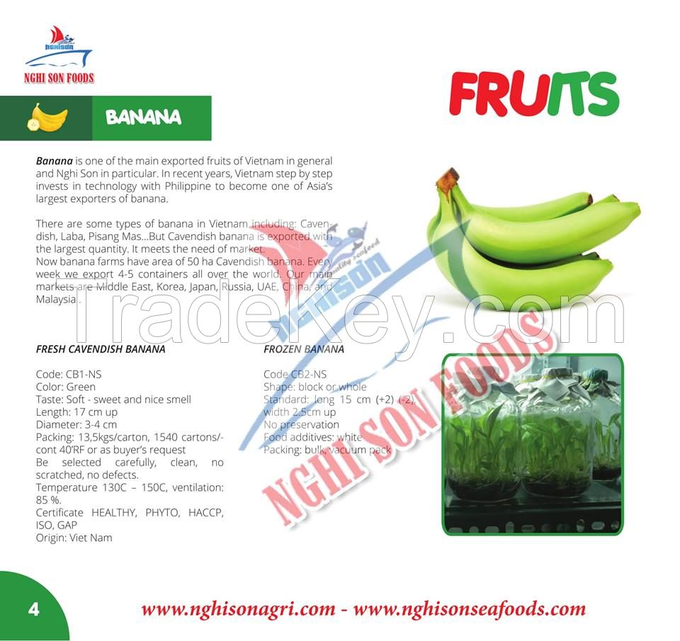 VIETNAMESE FRESH CAVENDISH BANANA ( Ms Ruby +84 342828779)