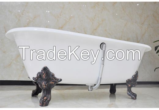 double ended cast iron bathtub on monarch imperial feet