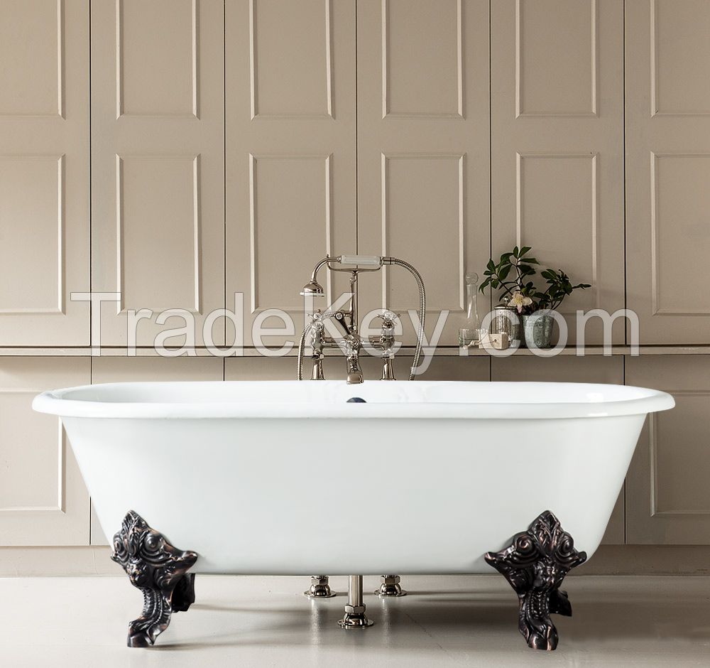 double ended cast iron bathtub on monarch imperial feet