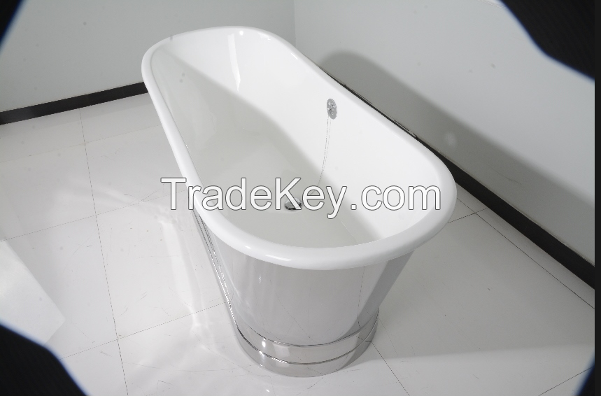 French mirror - cast iron tub.