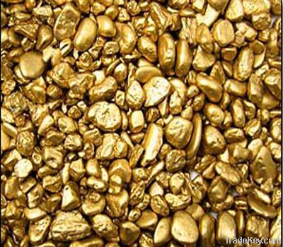 Gold nuggets and Gold bars