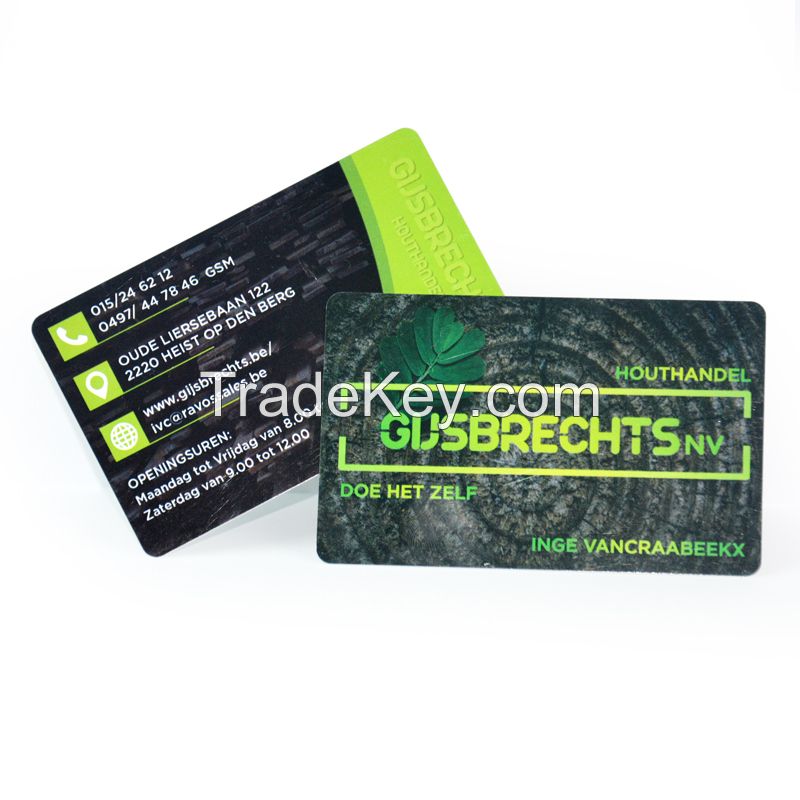 Standard size cr80 customized full color offset printing pvc plastic business cards