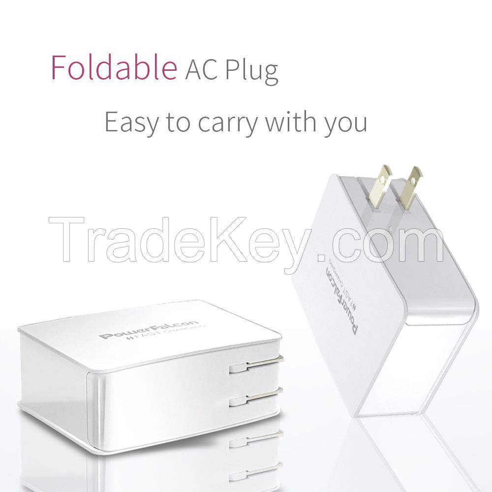 Powerfalcon 25W Smart 1+1(USB-C)+1(QC2.0) port Charger/Foldable