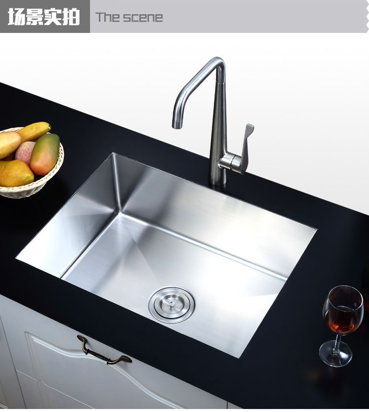 Top quality single bowl handmade stainless steel sink