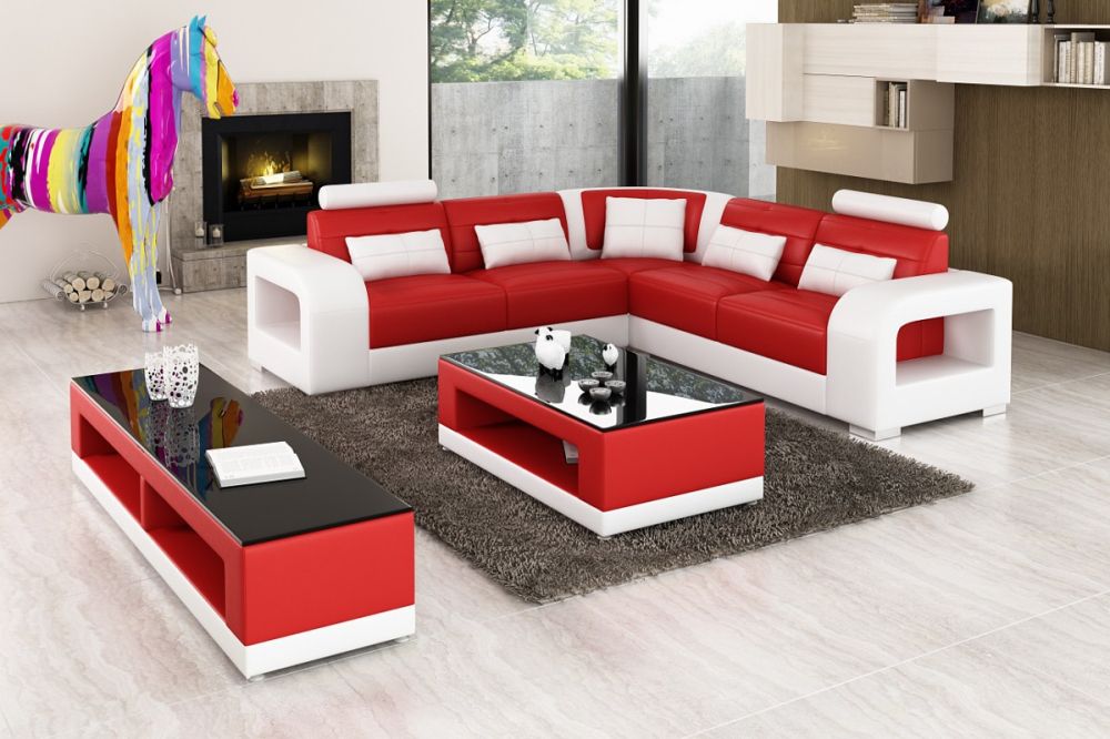 Home Furniture Leisure Leather Sofa Set With Wood