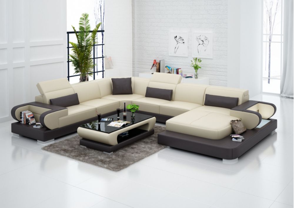 Living Room Furniture U Shape Leather Sofa