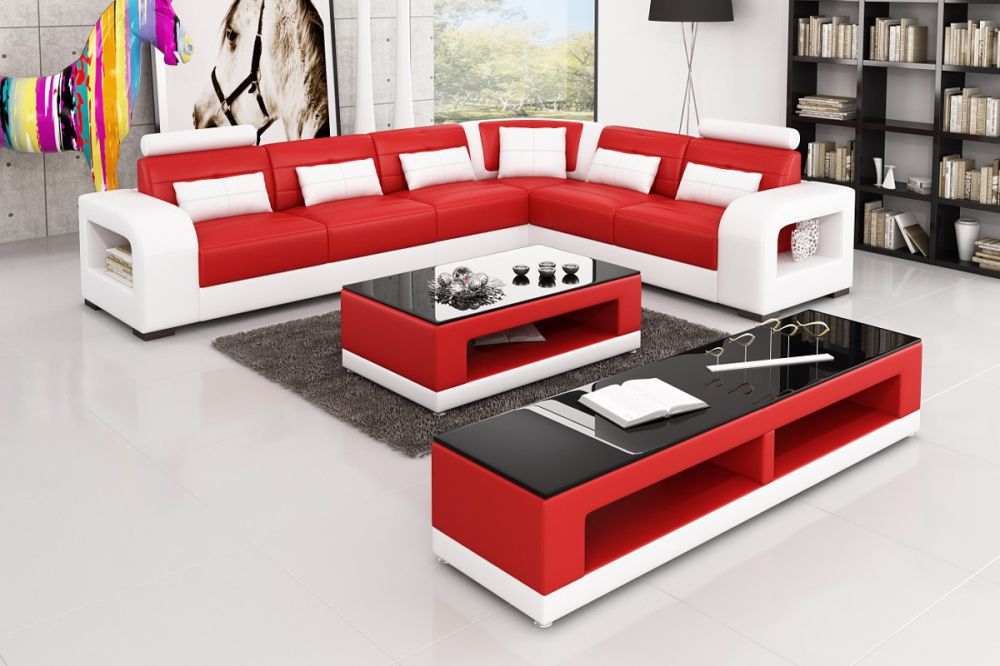 Modern Italian Leather Corner Sofa