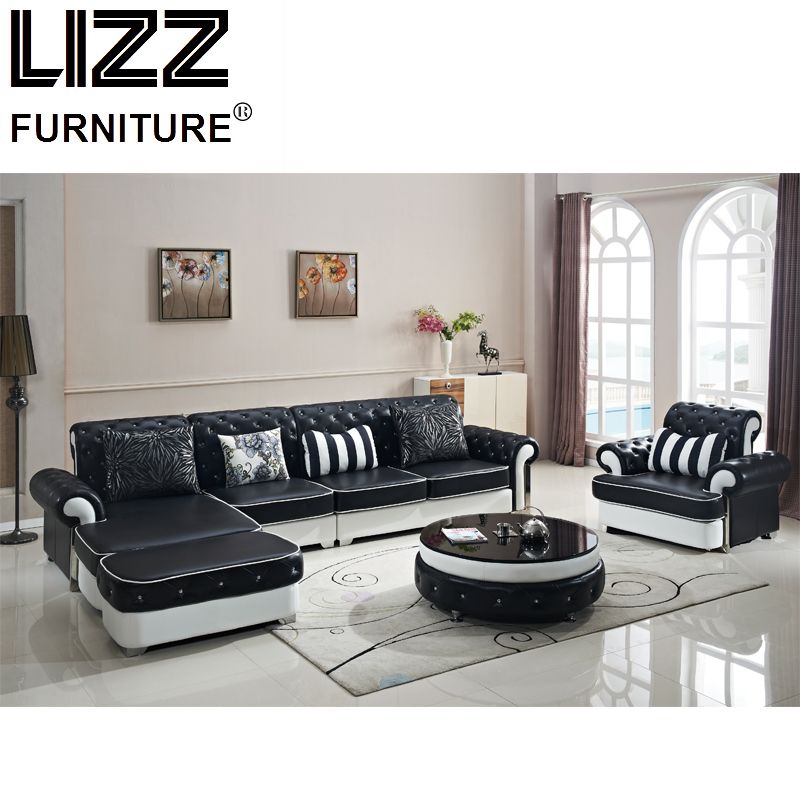 Modern Miami Furniture Leisure Sectional Leather Sofa