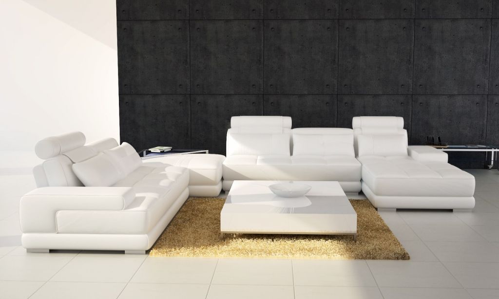 New Design Modern Creative Genuine Leather Sectional Sofa Bed