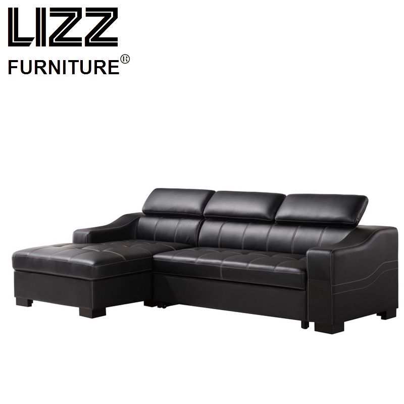 Living Room Furniture Leather Storage Sofa Cum Bed