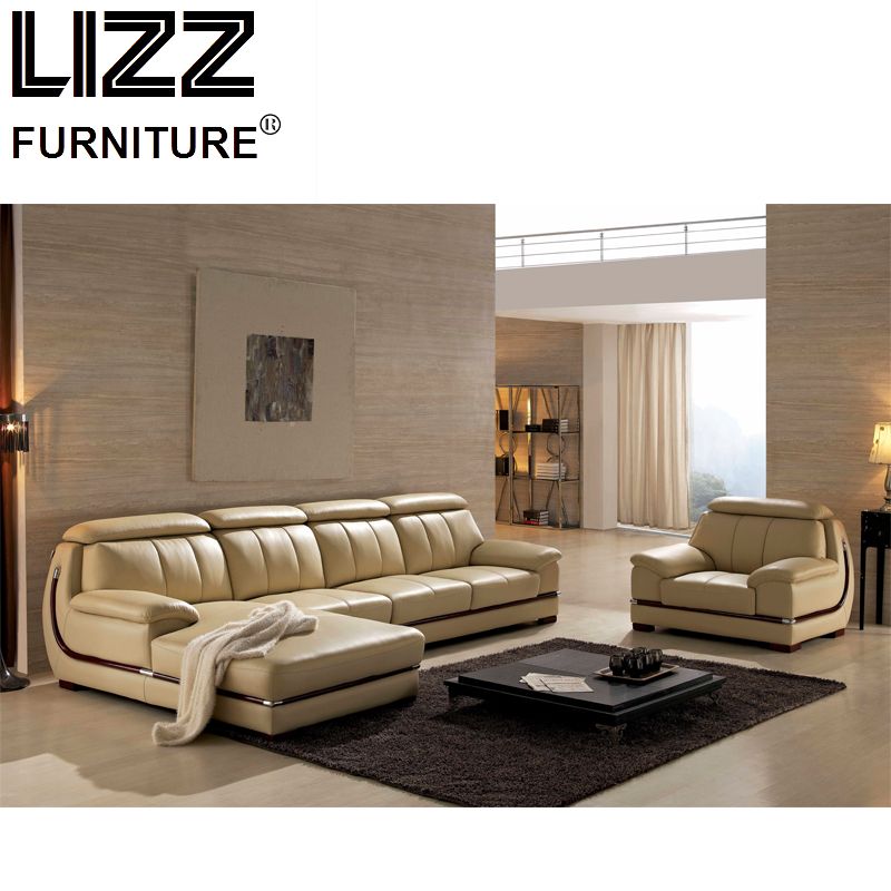 Modern L-Shape Leather Sectional Sofa