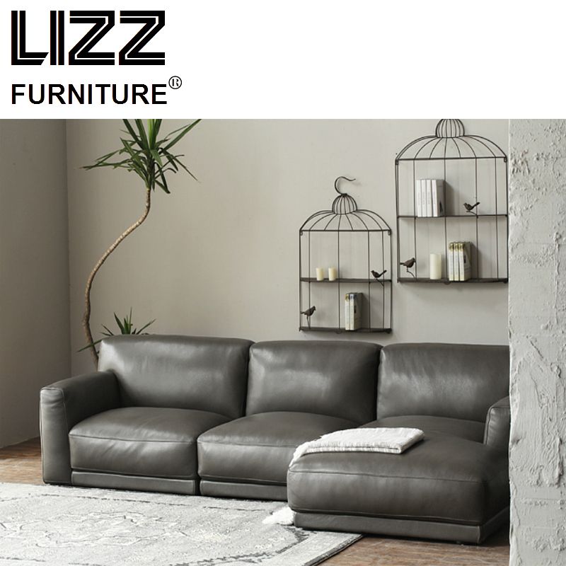Modern Design Italy Genuine Leather Corner Sofa