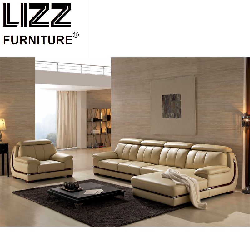 Modern L-Shape Leather Sectional Sofa