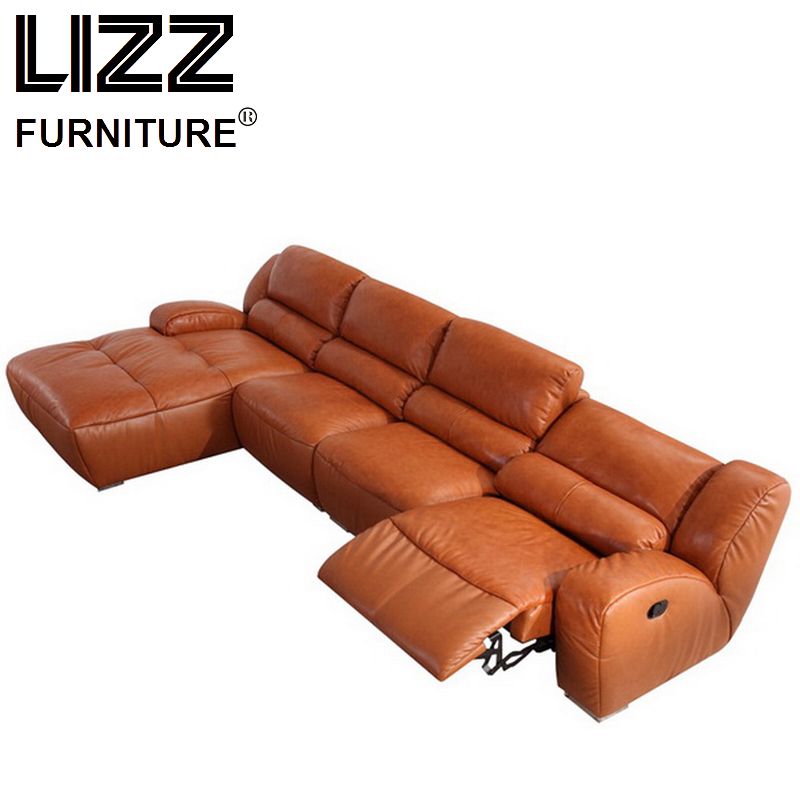 Modern Design Home Furnitional Leather Corner Sofa with Function