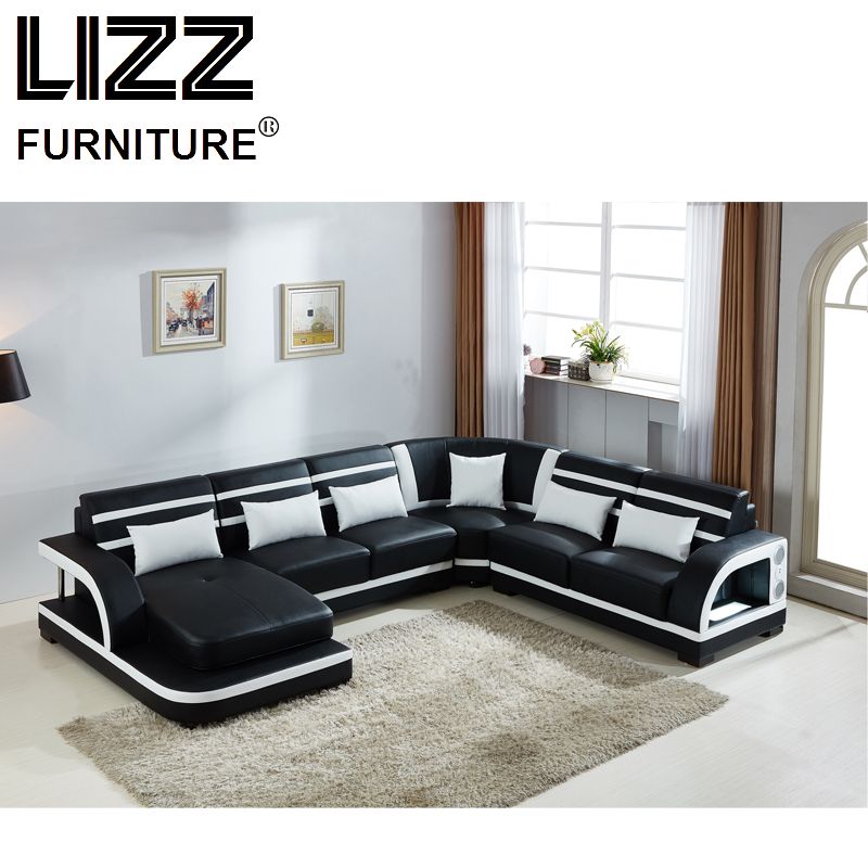 Leather Sofa Set with Multimedia Speaker