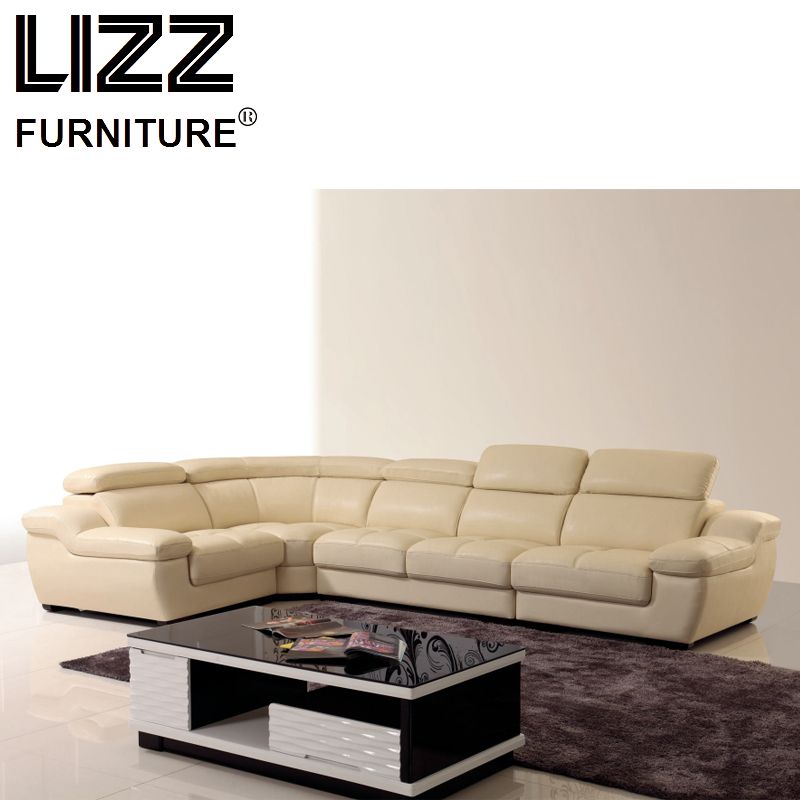 Living Room Genuine Leather Miami Sofa with Wooden Frame