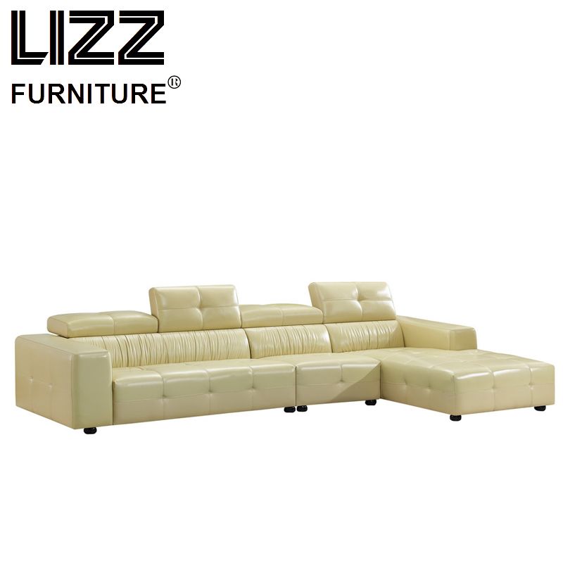 Living Room Sectional Genuine Leather L Shape Sofa