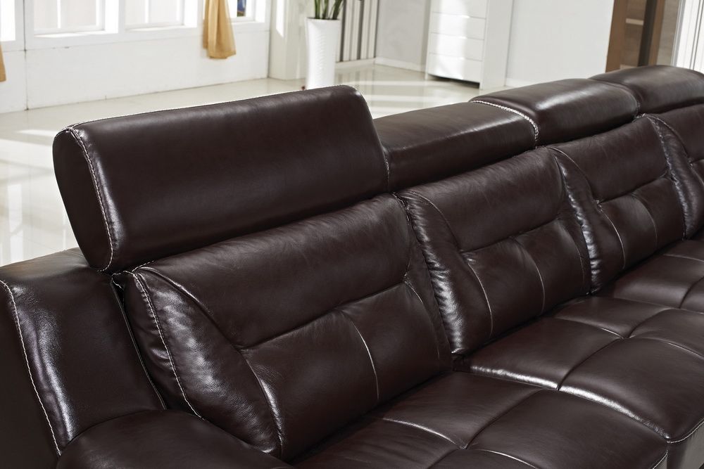 Leisure Wooden Furniture Genuine Leather Sectional Sofa