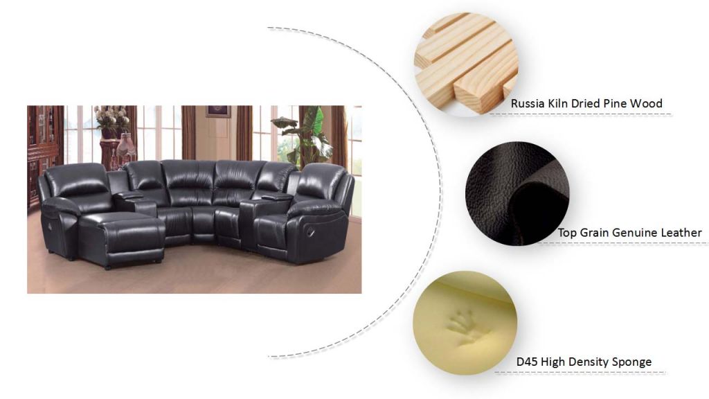 Home Theater Furniture Electric Genuine Leather Sofa