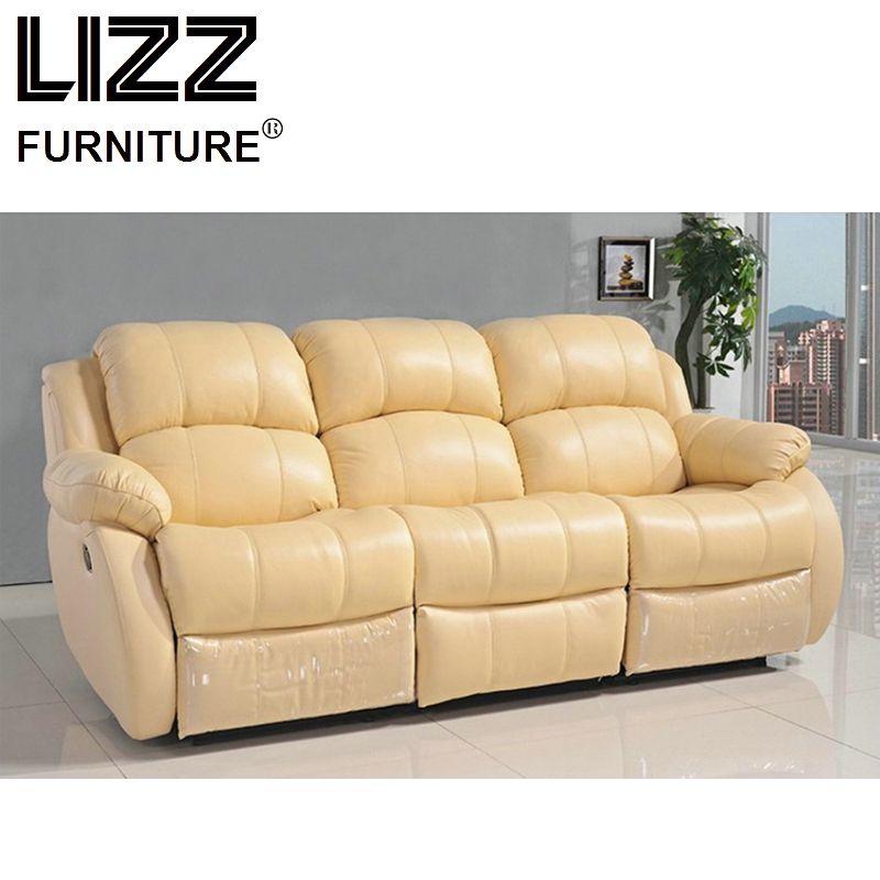 Genuine Leather Modern Electric Sofa Set with Wooden Frame