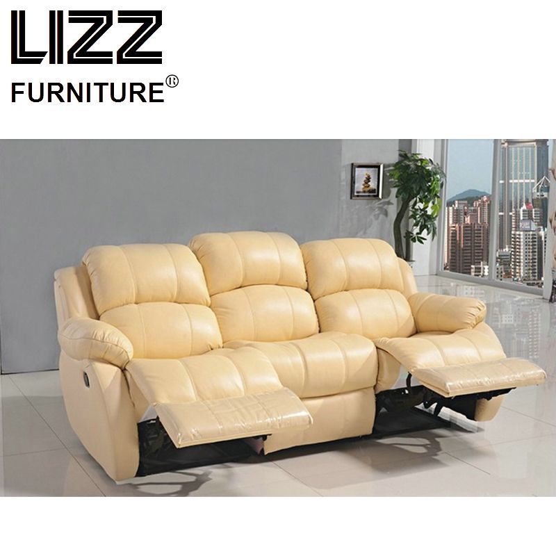 Genuine Leather Modern Electric Sofa Set with Wooden Frame
