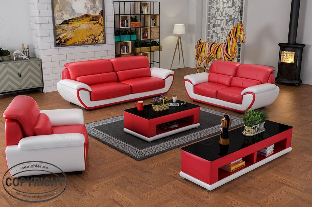 Contemporary Simple Design Modern Miami Leather Sofa Set