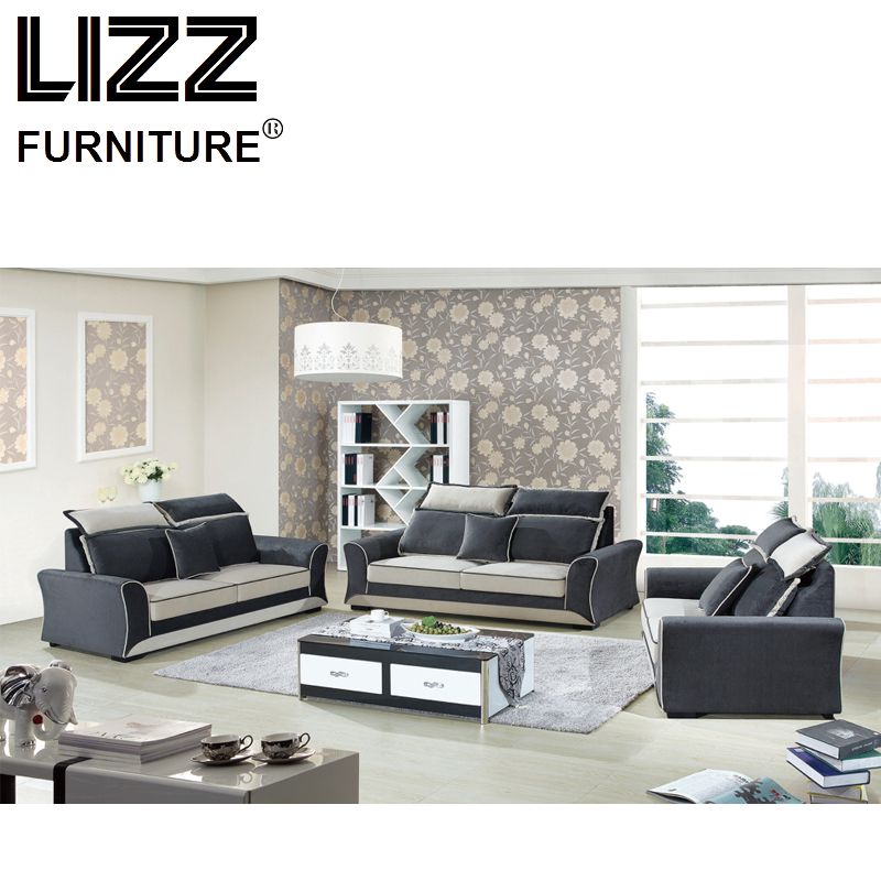 Russian Style Cheap Living Room Fabric Sofa Set 1+2+3