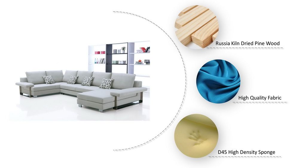 Germany Design U Shape Sectional Fabric Sofa