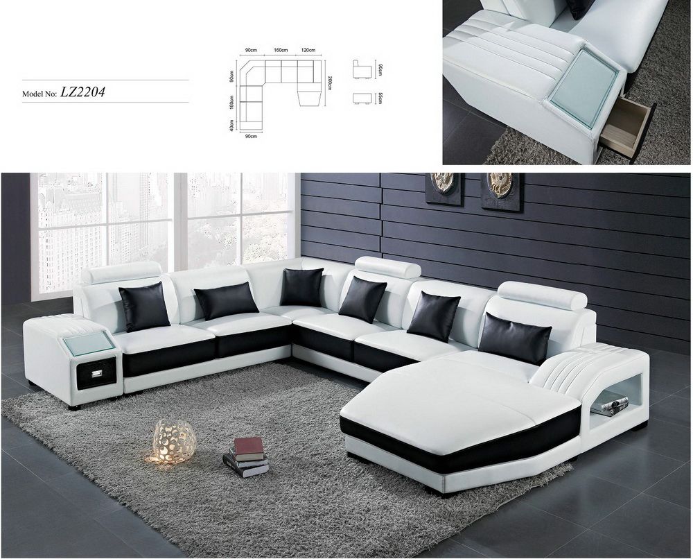 Modern Office Furniture Genuine Leather Sectional Sofa