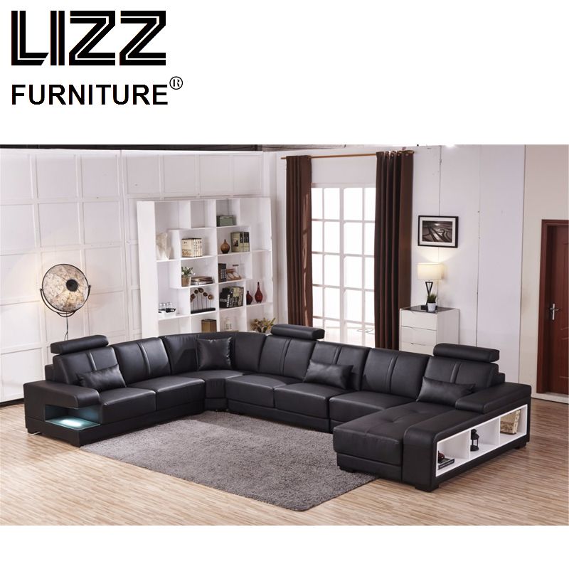 Modern Office Furniture Genuine Leather Sectional Sofa