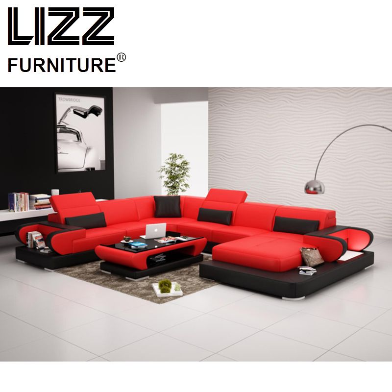 Modern Office Furniture Genuine Leather Sectional Sofa