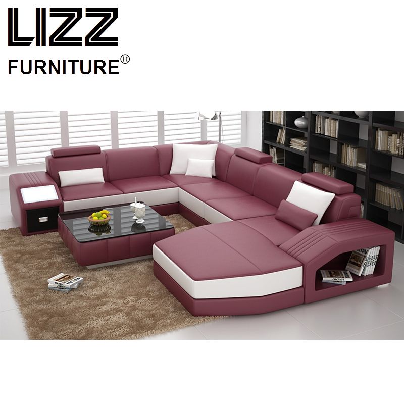 Modern Office Furniture Genuine Leather Sectional Sofa