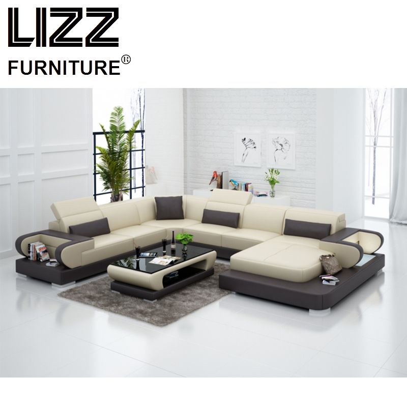 Modern Office Furniture Genuine Leather Sectional Sofa