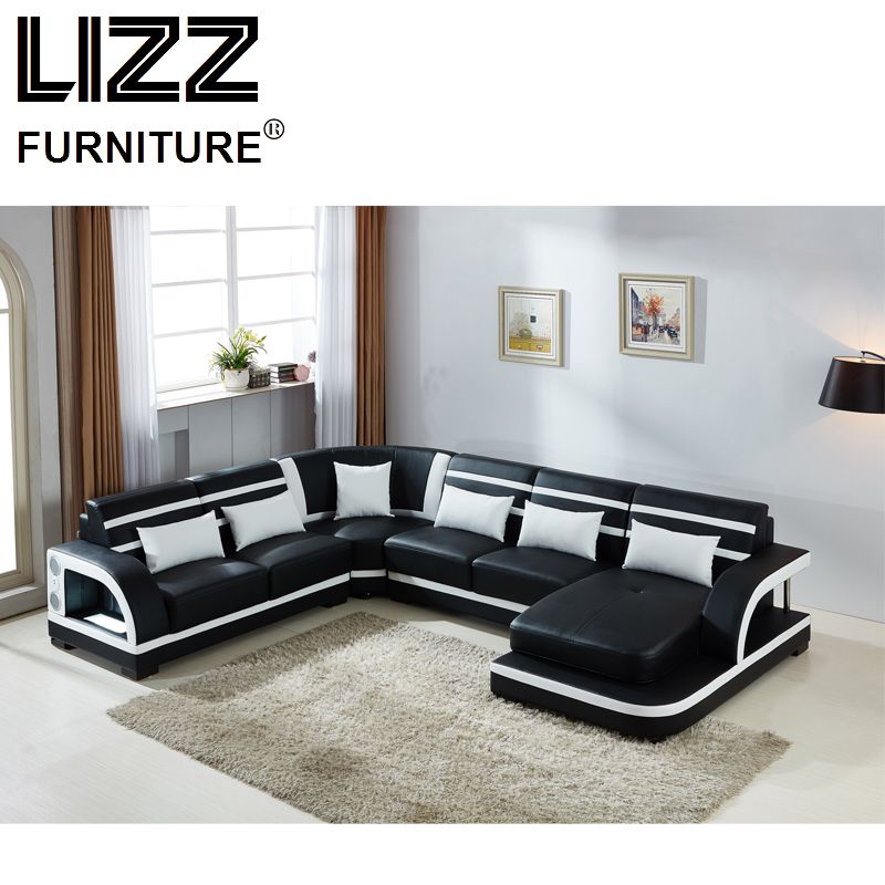 Modern Office Furniture Genuine Leather Sectional Sofa