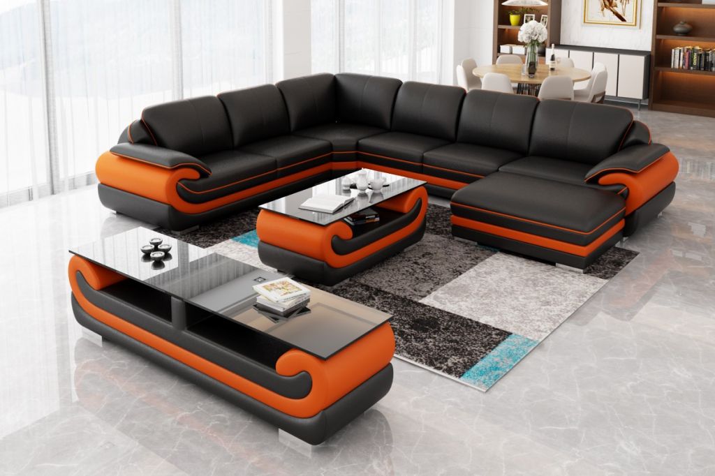 Modern Office Furniture Genuine Leather Sectional Sofa