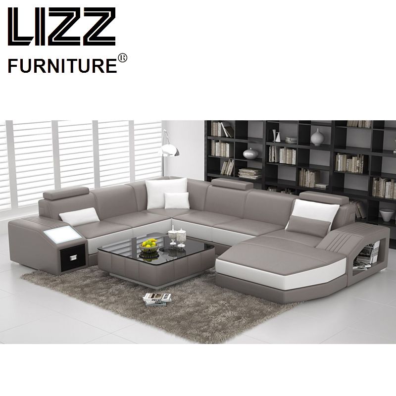 Modern Office Furniture Genuine Leather Sectional Sofa