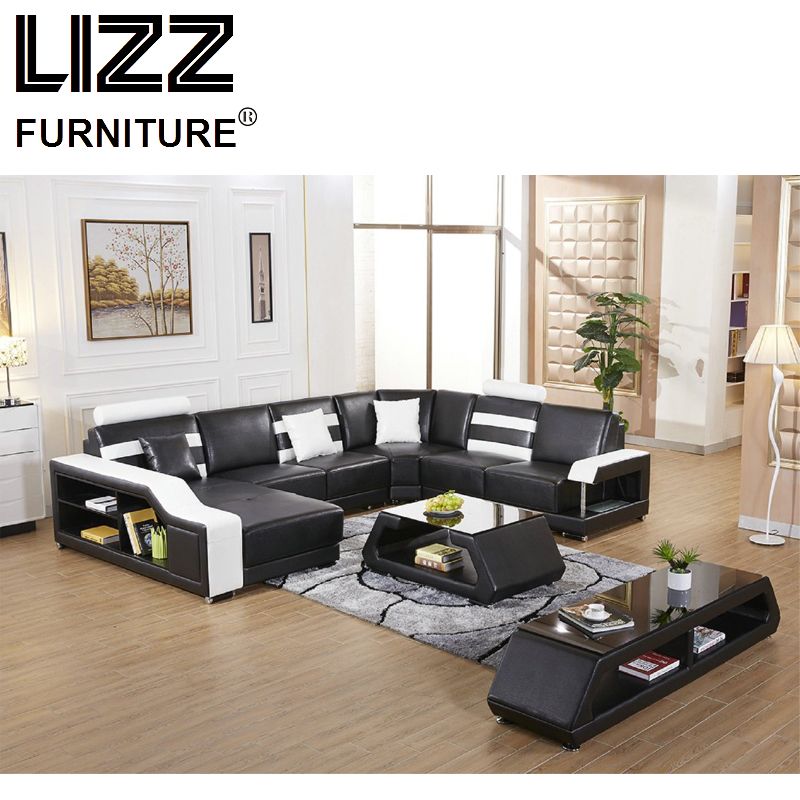 Modern Office Furniture Genuine Leather Sectional Sofa