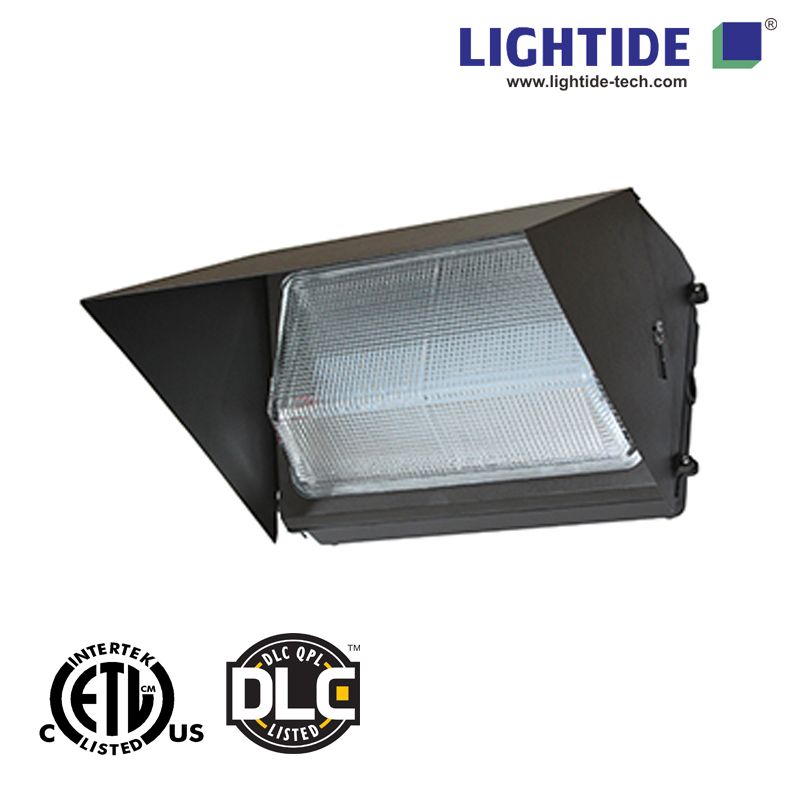 DLC Qualified 60W Wallpack LED Lights,  Glass Refractor, 5 Years Warranty